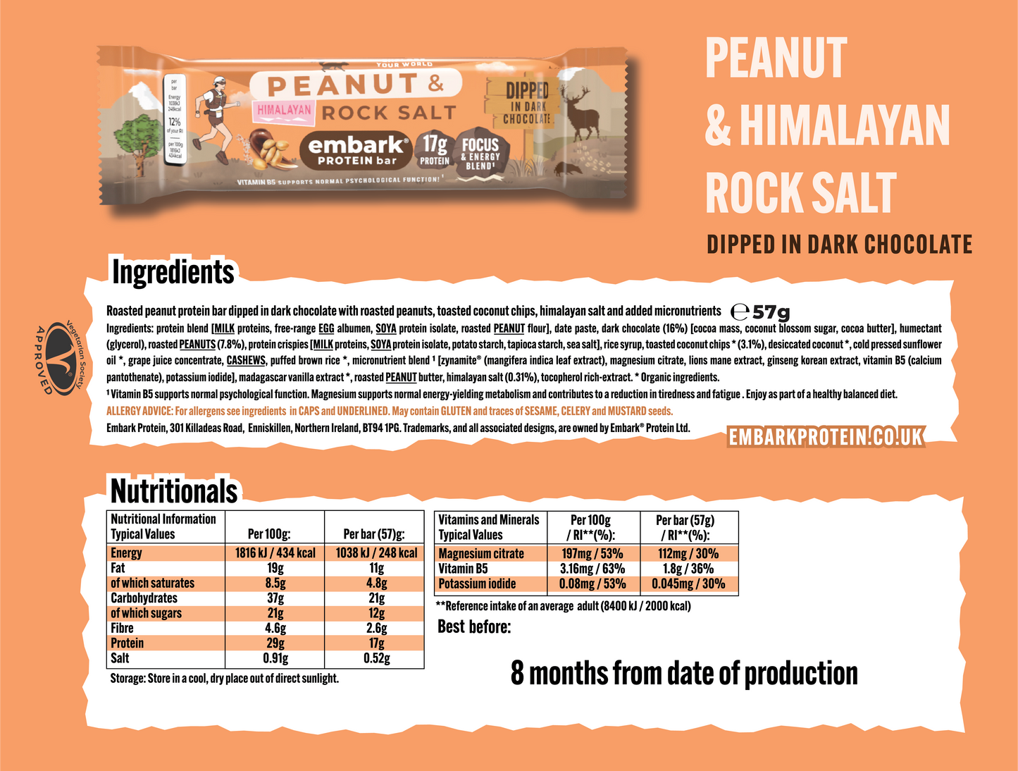 12 x Peanut & Himalayan Rock Salt Natural Protein Bars
