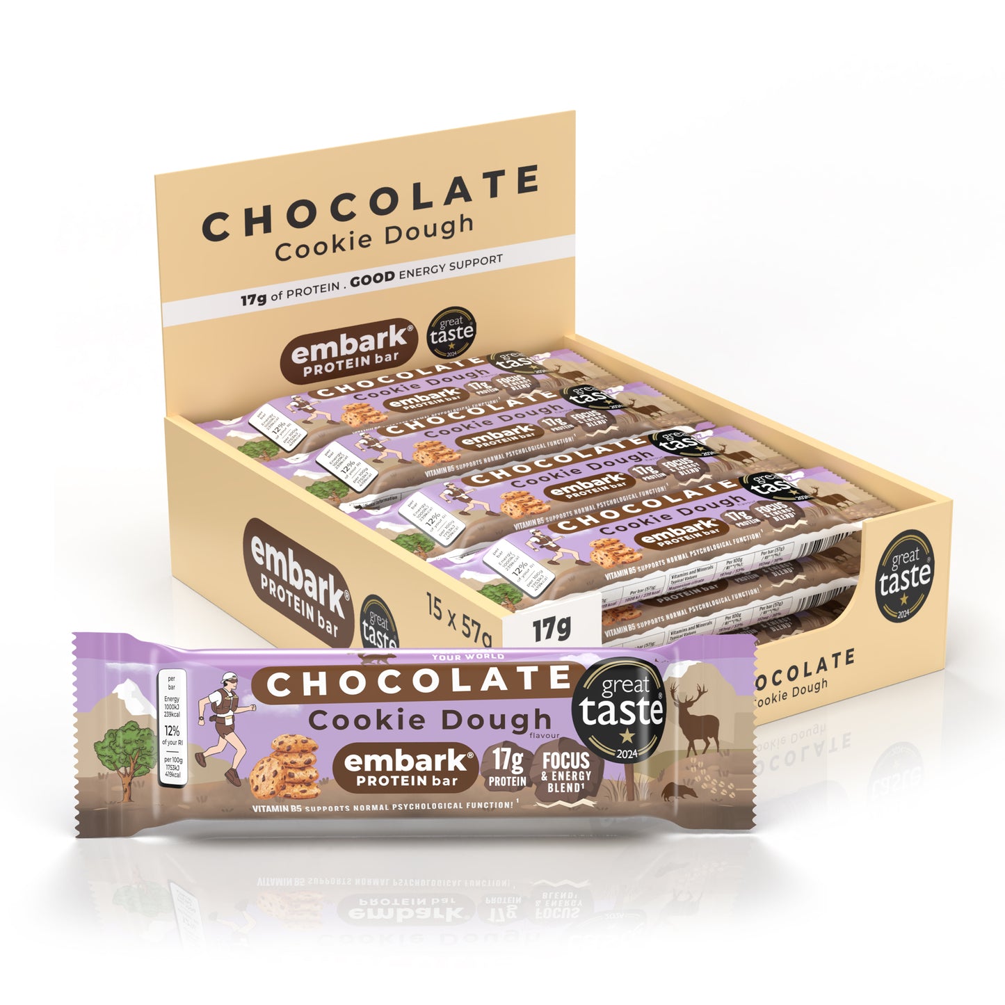 12 x Chocolate Cookie Dough Natural Protein Bars