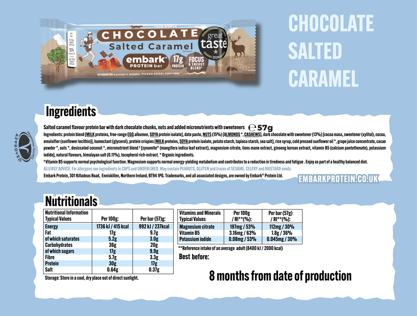 12 x Chocolate Salted Caramel Natural Protein Bars