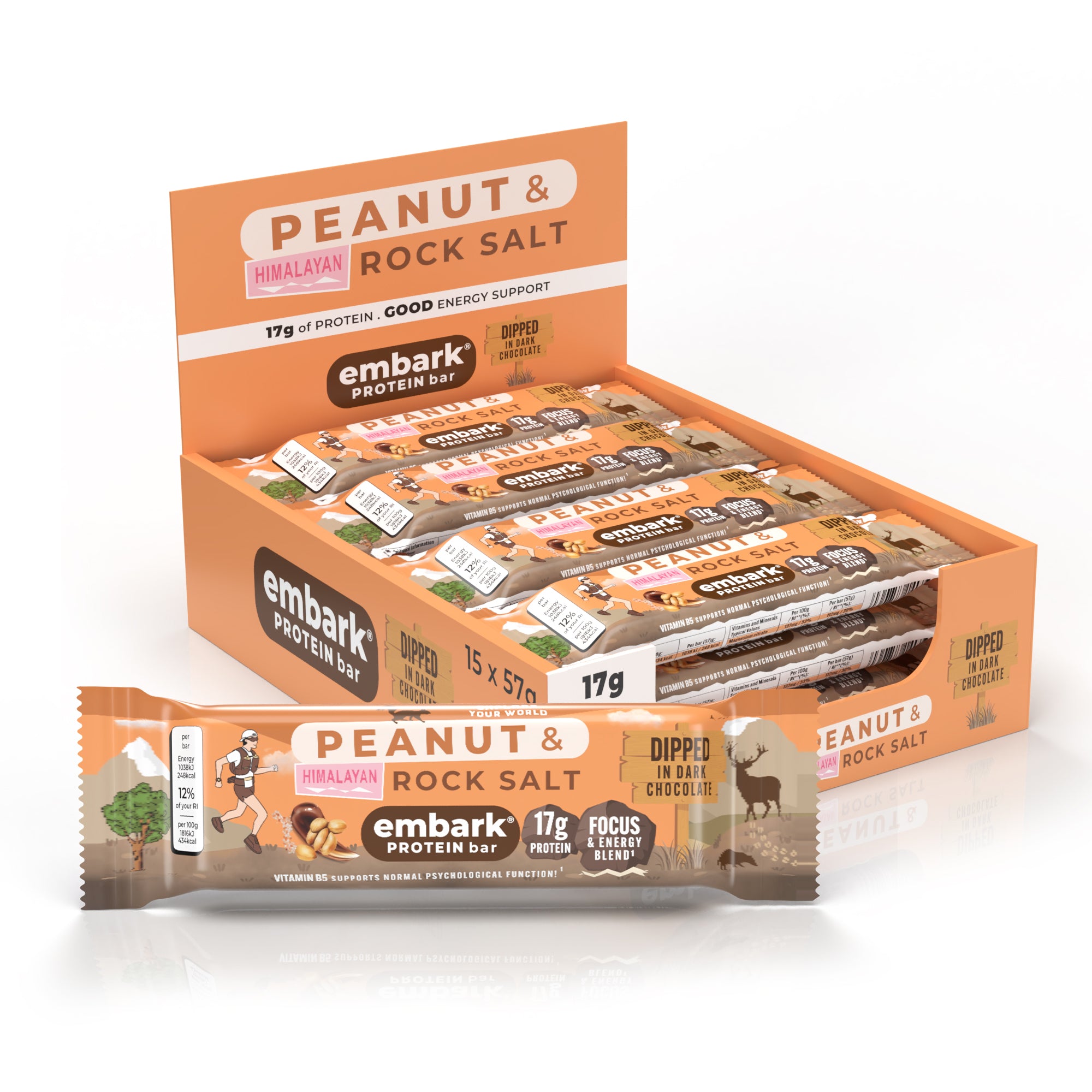 12 x Peanut & Himalayan Rock Salt Natural Protein Bars – Embark® Protein