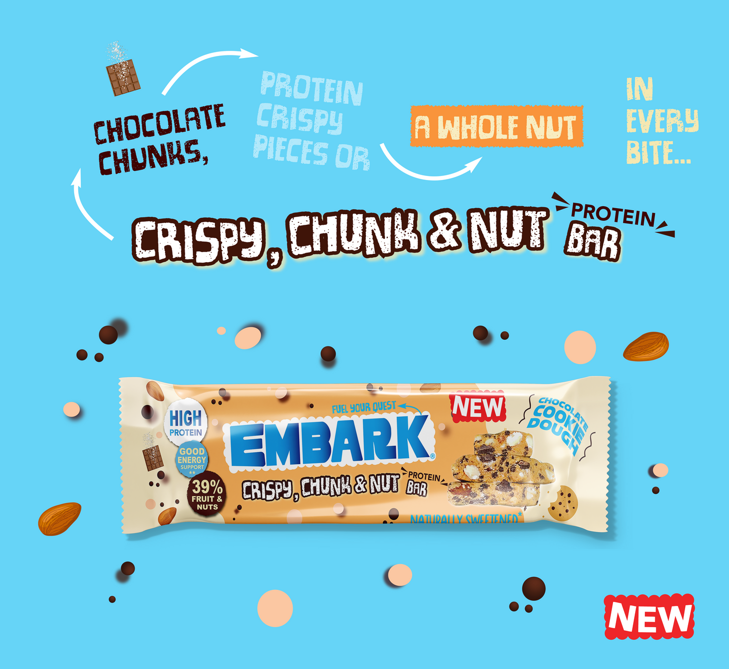 12 x Chocolate Cookie Dough Natural Protein Bars
